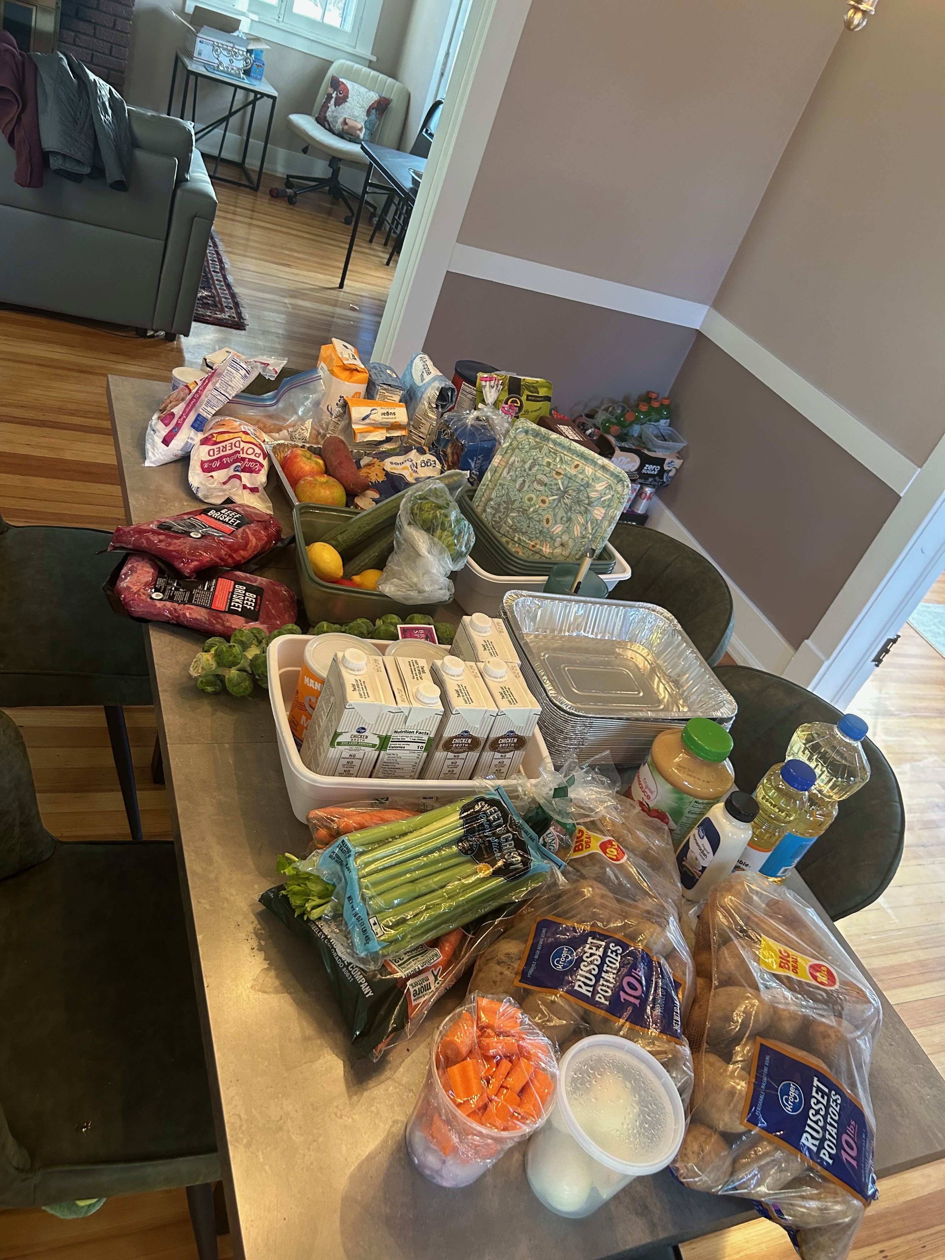 Ingredients spread out for meal prep